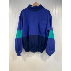 Boulevard Club Vintage Colorblock Sweatshirt Mens LT Tall Blue Green 90s